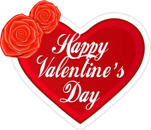 Valentines Day Heartwith Roses PNG Image