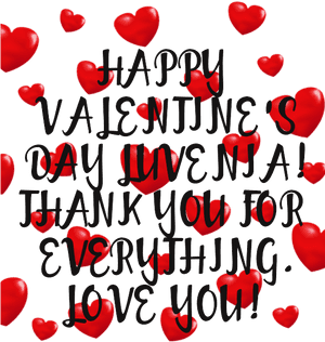Happy Valentine's Day Luvenia Thank You For Everything - Heart, HD Png Download PNG image with transparent background