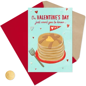 Valentines Day Pancake Card PNG Image