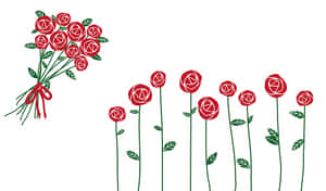 Valentines Day Red Roses Illustration PNG with transparent background