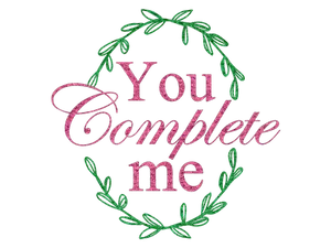 Valentines Day You Complete Me Graphic PNG Image