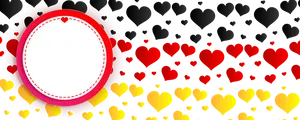 Valentines Heart Banner Background PNG Image