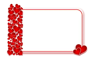 Valentines Heart Border Postcard PNG Image