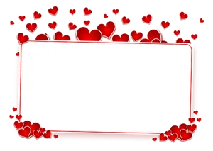 Valentines Heart Border Postcard PNG Image