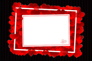 Valentines Heart Frame Template PNG with transparent background