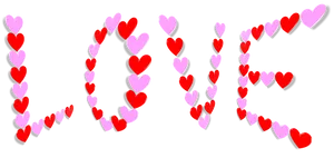 Valentines Heart Love Text PNG Image