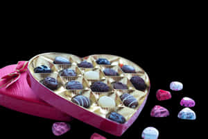 Valentines Heart Shaped Chocolate Box PNG image with transparent background
