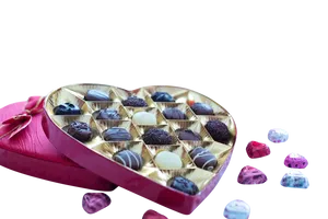 Valentines Heart Shaped Chocolate Box PNG Image