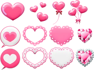 Valentines Hearts Collection PNG Image