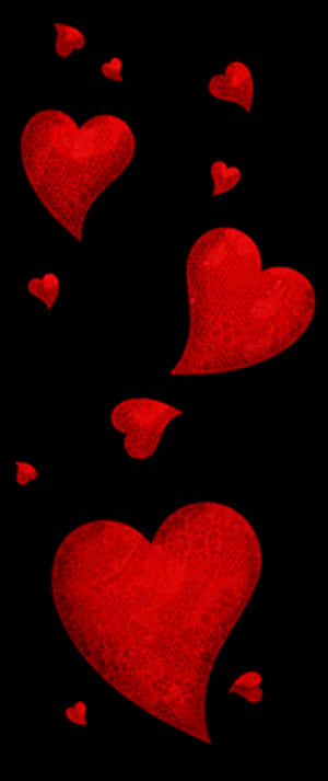 Valentines Hearts Floating Black Background PNG image with transparent background