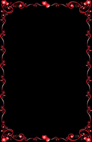 Valentines Red Heart Border Frame PNG image with transparent background