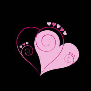 Valentines Swirl Heart Graphic PNG image with transparent background