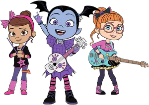 Vampirinaand Friends Playing Music PNG Image