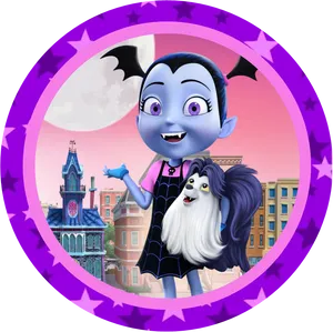 Vampirinaand Wolfie Cartoon PNG Image