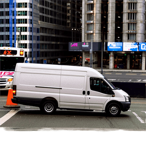 Van in City Traffic PNG 06202024 PNG with transparent background