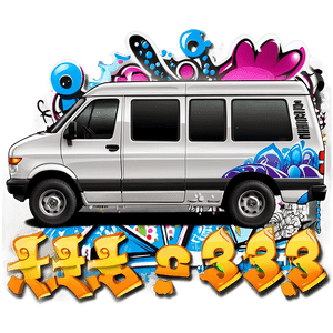 Van with Graffiti Art PNG 06202024 PNG with transparent background