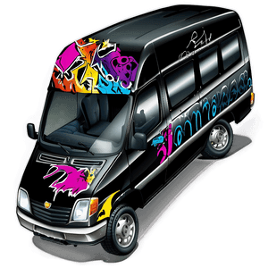 Van with Graffiti Art PNG qeq PNG with transparent background