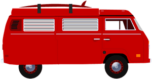 Vanagon, Volkswagon, Kombi, Van, Surf Van, Camping - Red Campervan Clipart, HD Png Download PNG image with transparent background