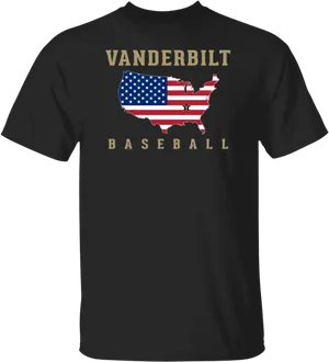 Vanderbilt Baseball U S A Flag T Shirt PNG Image