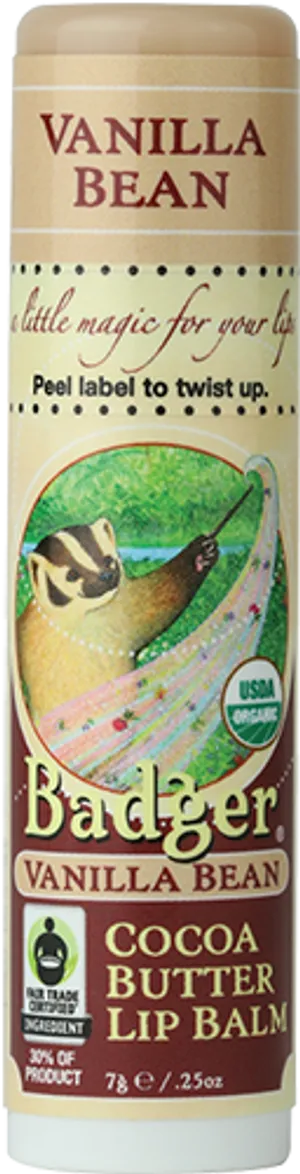 Vanilla Bean Cocoa Butter Lip Balm Badger PNG Image