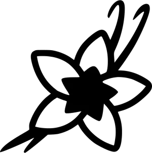 Vanilla Orchid Silhouette PNG Image