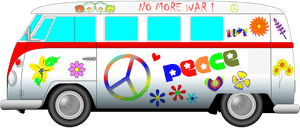 Vans Clipart Hippie - Hippie Vw Van Vector, HD Png Download PNG image with transparent background