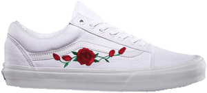 Vans Rose Embroidery White, HD Png Download PNG image with transparent background