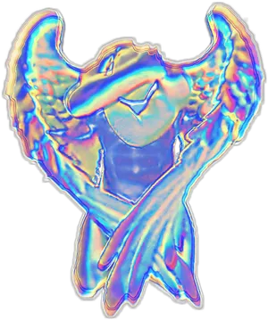 Vaporwave Aesthetic Angel Statue.png PNG Image