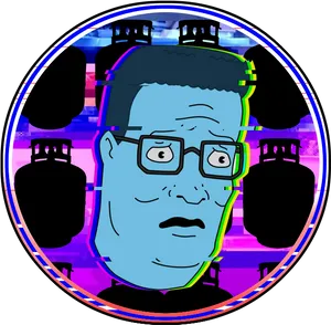 Vaporwave Aesthetic Cartoon Character PNG Image