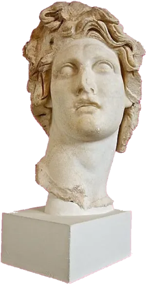 Vaporwave Aesthetic Classical Bust PNG Image