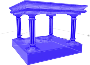 Vaporwave Aesthetic Temple3 D Model PNG Image