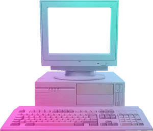 Vaporwave Aesthetic Vintage Computer PNG Image