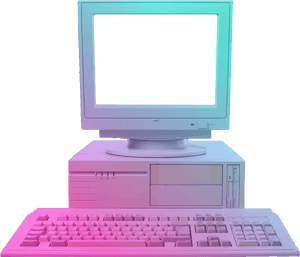 Vaporwave Computer Png, Transparent Png PNG with transparent background