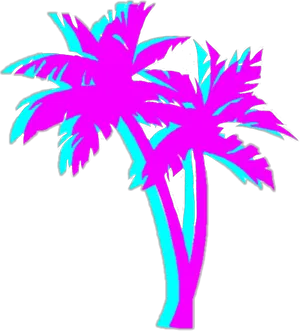 Vaporwave Palm Trees Aesthetic.png PNG Image