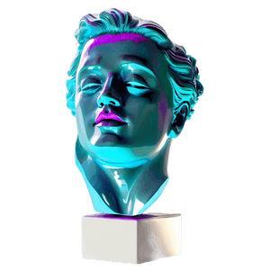 Vaporwave Statue Art PNG 64 PNG image with transparent background
