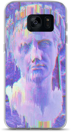 Vaporwave Statue Phone Case PNG Image