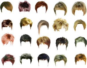 Variety Hairstyles Collection PNG Image