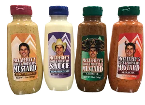 Variety Mustard Bottles PNG Image