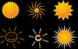 Variety_of_ Sun_ Illustrations PNG with transparent background