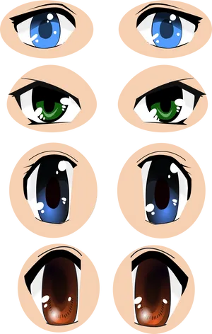 Varietyof Anime Eyes PNG Image