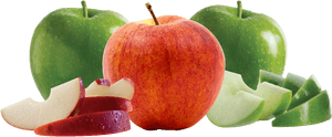Varietyof Applesand Slices PNG image with transparent background