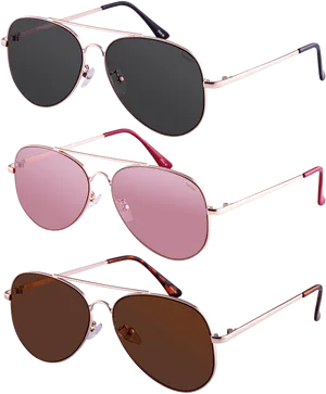 Varietyof Aviator Sunglasses PNG Image