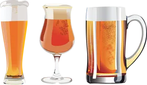 Varietyof Beer Glasses Illustration PNG Image