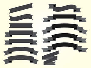 Varietyof Black Banners Graphic PNG image with transparent background