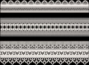 Varietyof Black Lace Patterns PNG image with transparent background