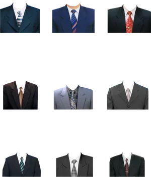 Varietyof Business Suitsand Ties PNG Image