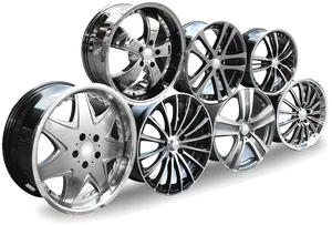 Varietyof Car Rims Designs PNG Image