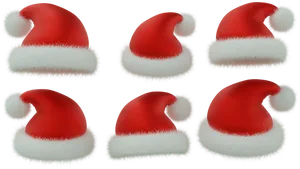 Varietyof Christmas Santa Hats PNG Image