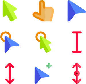 Varietyof Cursor Icons PNG Image