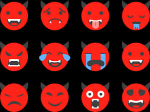 Varietyof Devil Emoji Expressions PNG image with transparent background